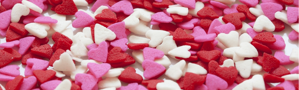 pink, red and white hearts
