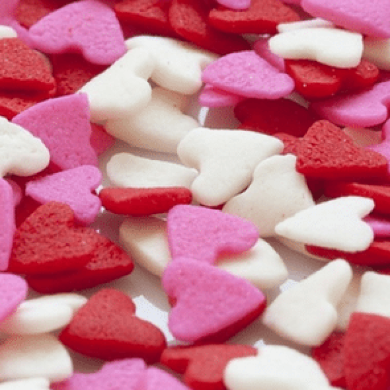 pink, red and white hearts