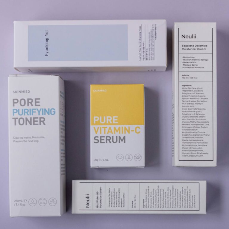Variety of skin care products