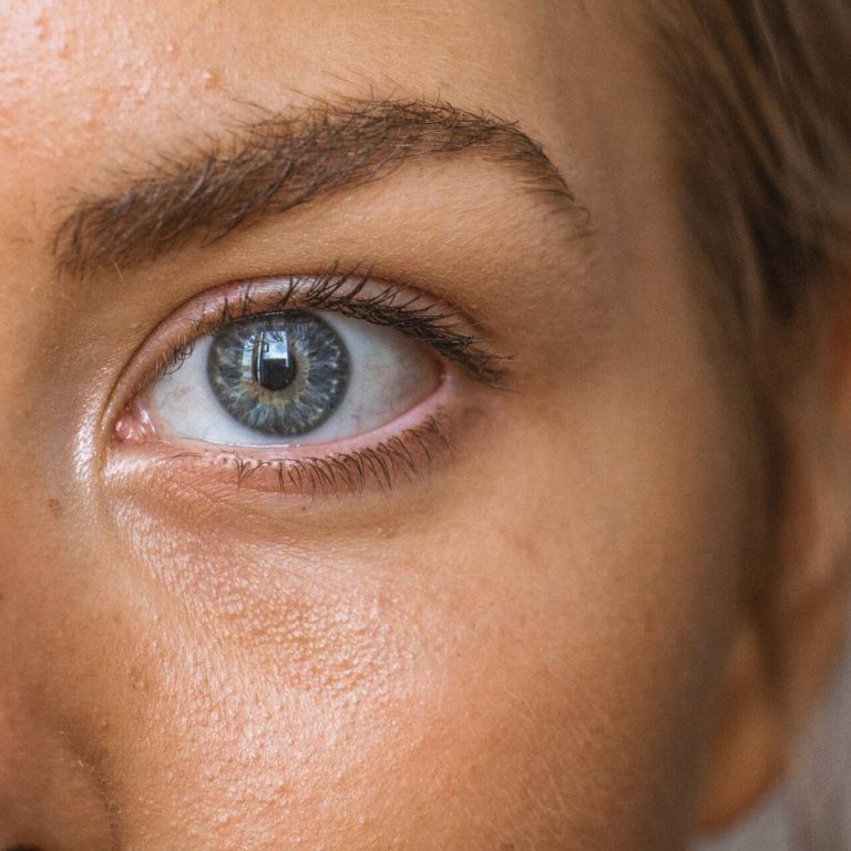 Close up of a woman eye and face